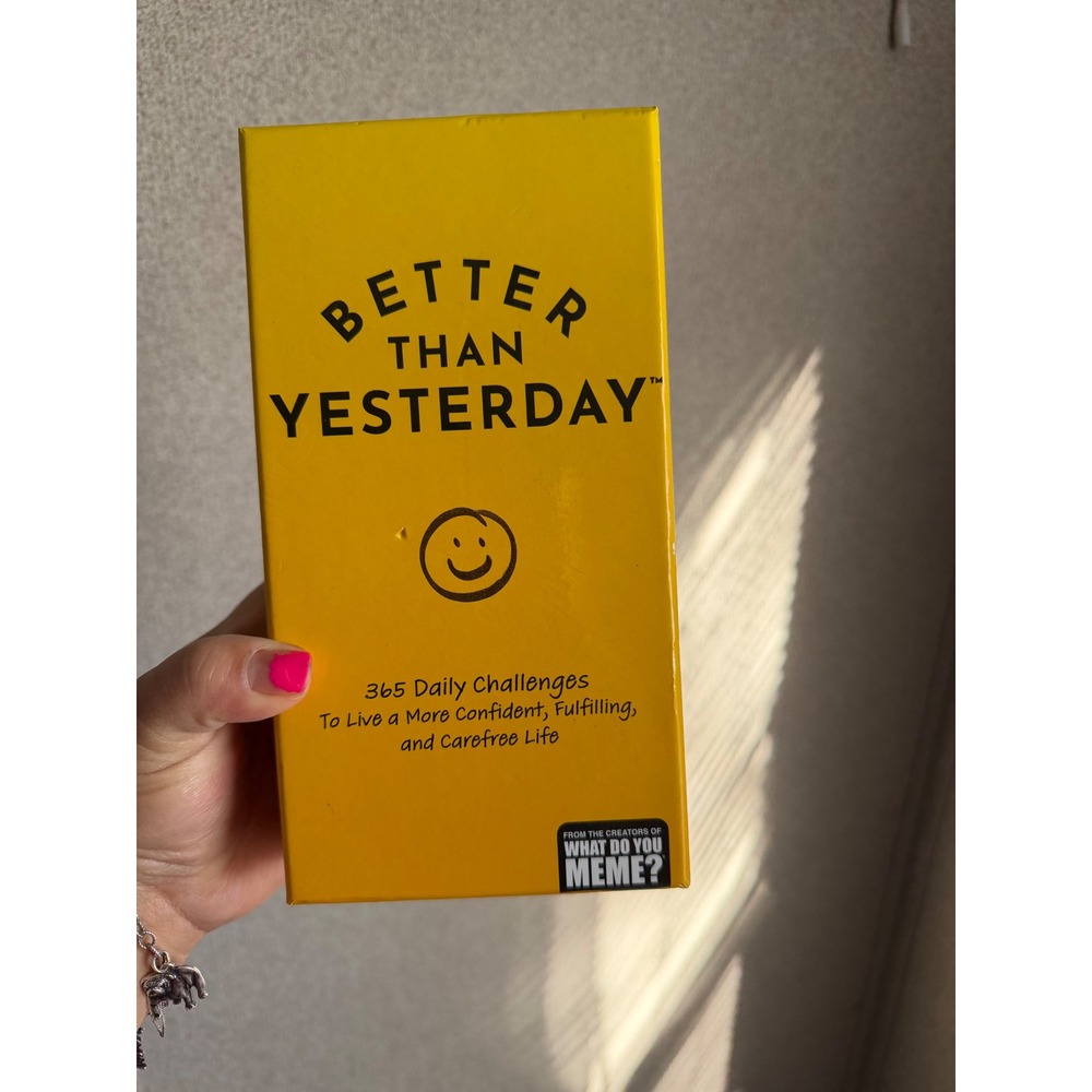 What Do You Meme Better Than Yesterday 365 Daily Challenges Card Game Yellow Box